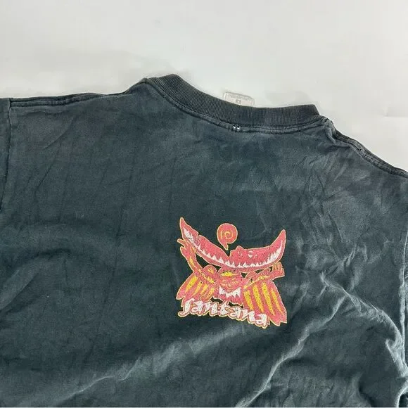 Vintage Carlos Santana Shirt Mens Medium Black Y2K Michael Roman River Of Colors - Picture 5 of 9